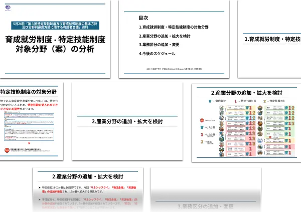 育成就労制度・特定技能制度対処分野(案)の分析